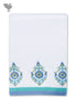 Handloom Cotton Bath Towel With Block Print Border